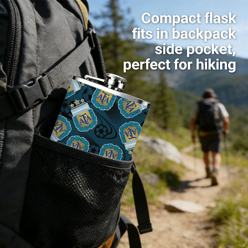 Pattern of tiny decorative jar charms 8oz Portable Stainless Steel Hip Flask - Juice Flask - Perfect Gift - Unique Whiskey Flask for Women, Wine Pot Metal - Ideal stainless steel flask for all outdoor activities