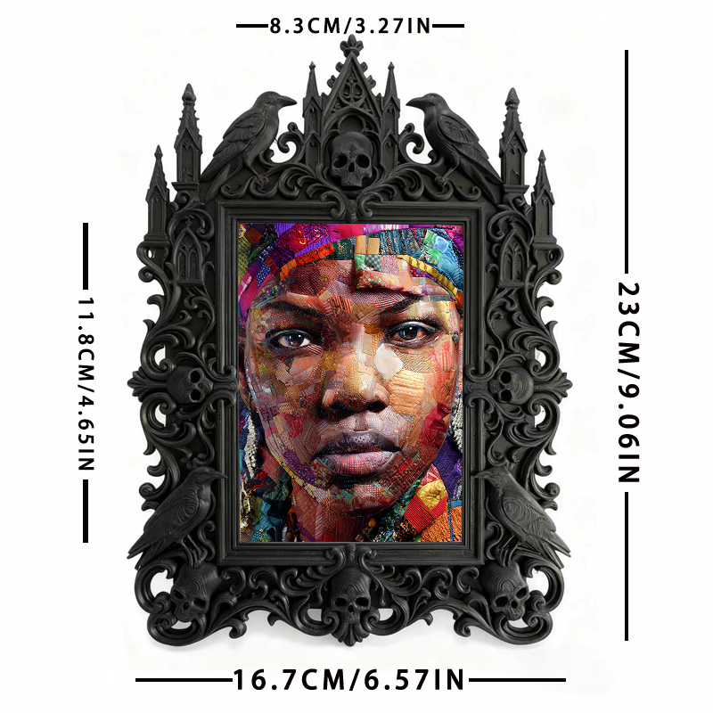 Gothic Dark-style Photo Frame | Retro Candy Store Shelf Decor, Photo Ornament, Wall-mountable & Tabletop, Waterproof Plastic Frame