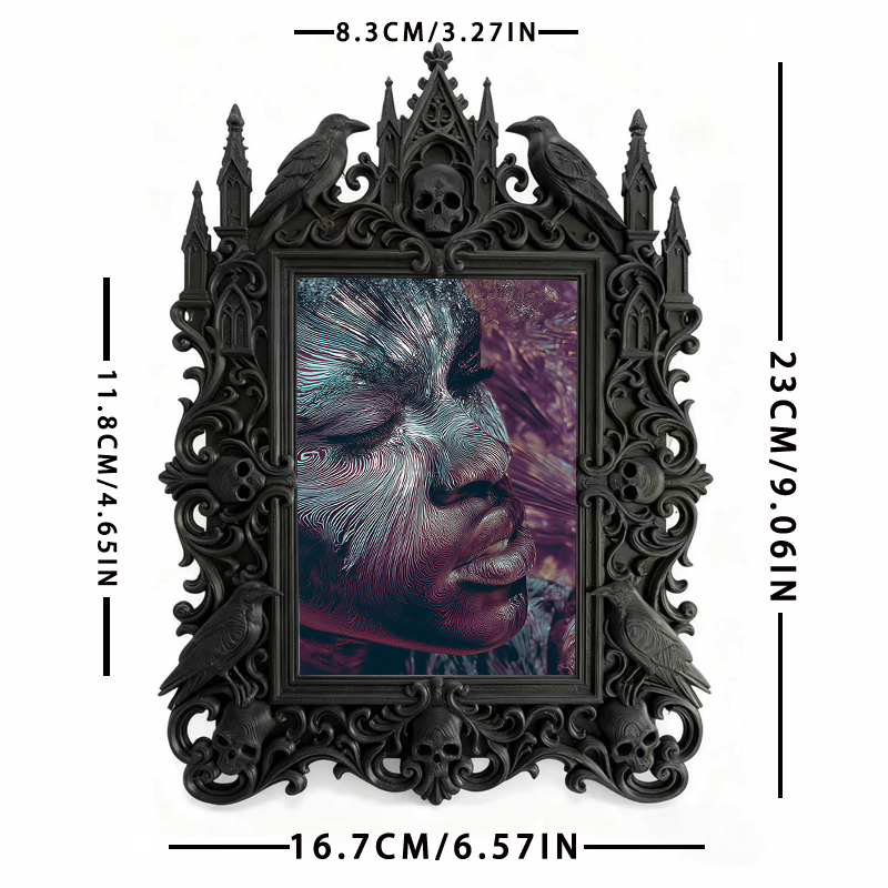 Luxury Gothic Dark-style Photo Frame | Dark Florist Dried Black Rose Shop Decor, Photo Ornament, Dual-use Display, Waterproof Heavy-duty Fra