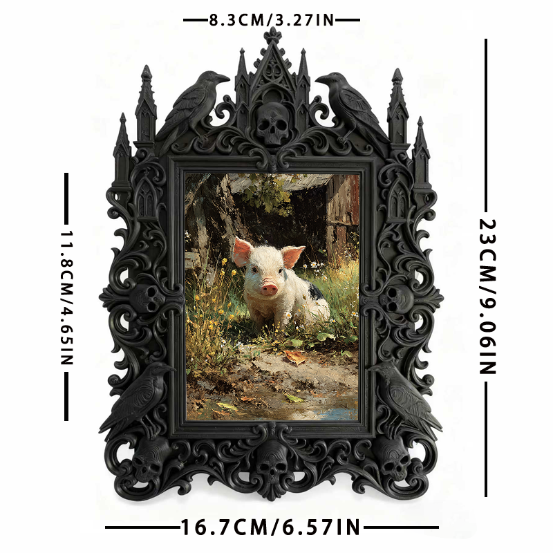 Premium Gothic Dark-style Photo Frame | Witchy Candle Magick Ritual Nook Decor, Photo Ornament, Wall-mountable & Tabletop, Waterproof Slim F