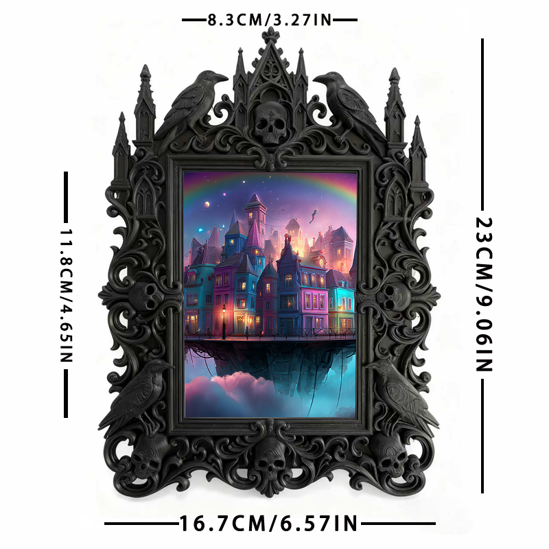 Luxury Gothic Dark-style Photo Frame | Gothic Themed Airbnb Living Room Decor, Photo Ornament, Dual-use Display, Waterproof High-grade Plast