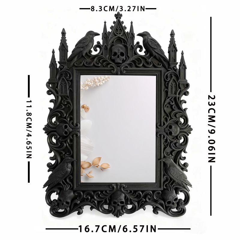 Top-rated Gothic Dark-style Photo Frame | Witchy Pottery Glazing Studio Decor, Photo Ornament, Wall-mountable & Tabletop, Waterproof Anti-sl