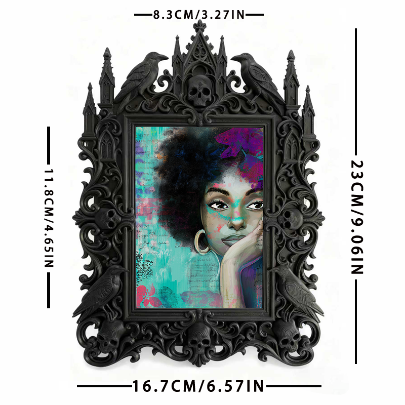 Popular Gothic Dark-style Photo Frame | Dark Floral Wedding Photo Booth Decor, Photo Ornament, Wall/Table Dual-use, Waterproof Romantic Fram