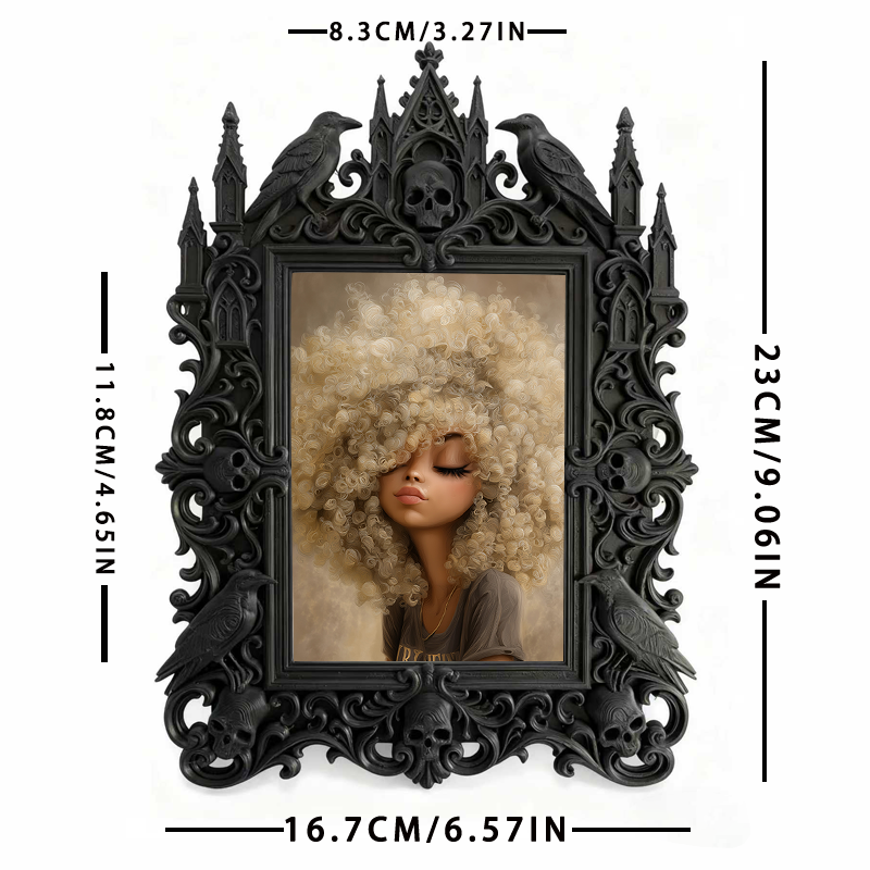 Top-rated Gothic Dark-style Photo Frame | Witchy Crystal Shop Shelf Decor, Photo Ornament, Wall-mountable & Tabletop, Waterproof Sparkle Fra
