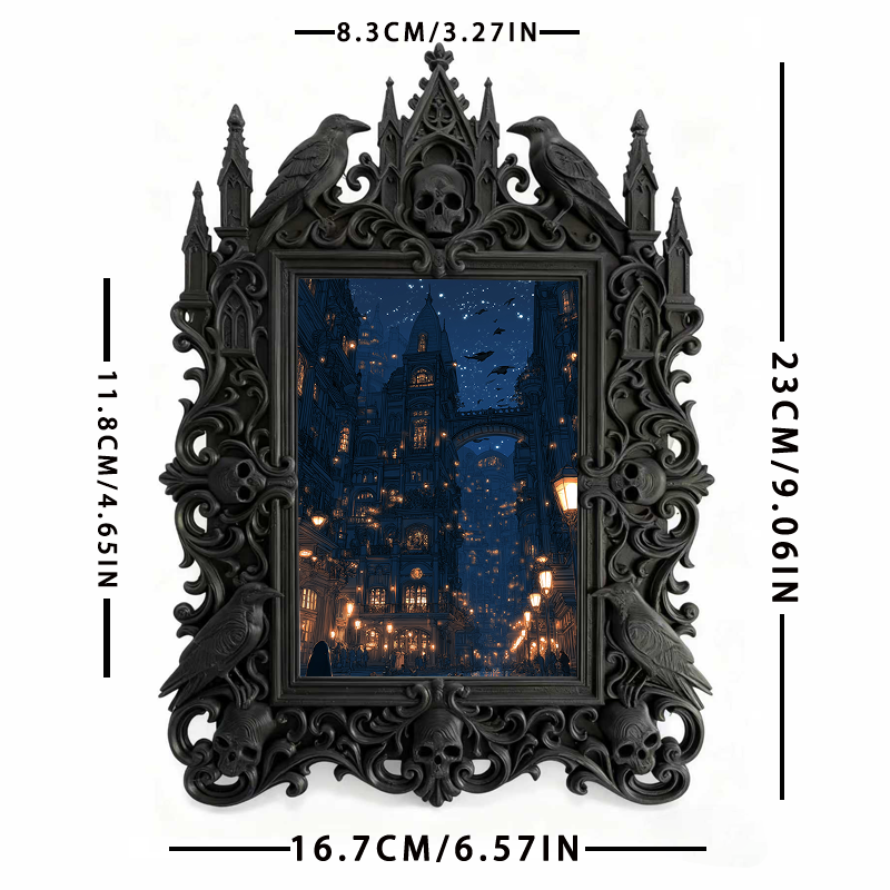 Hot-selling Gothic Dark-style Photo Frame | Gothic Pet Costume Contest Display, Photo Ornament, Dual-use Display, Waterproof Cute Plastic Fr