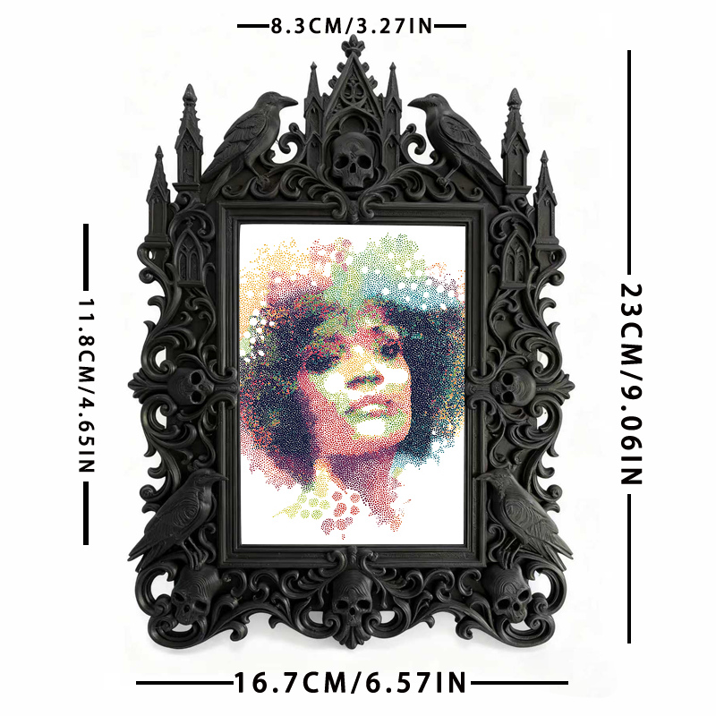 Top-rated Gothic Dark-style Photo Frame | Vampire-themed Bar Wall Decor, Photo Ornament, Dual-use Display, Waterproof Durable Plastic Frame