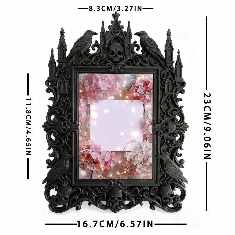 Luxury Gothic Dark-style Photo Frame | Gothic-style Tattoo Flash Shop Decor, Photo Ornament, Wall-mountable & Tabletop, Waterproof Matte Pla