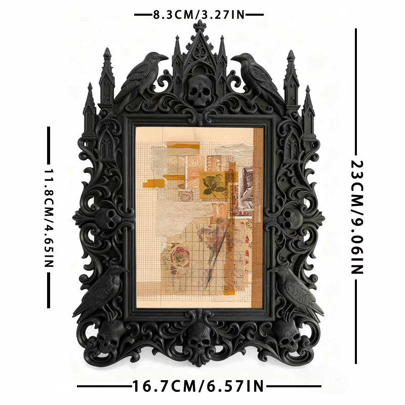 Luxury Gothic Dark-style Photo Frame | Gothic Mansion Tour Gift Shop Decor, Photo Ornament, Wall-mountable & Tabletop, Waterproof High-end F