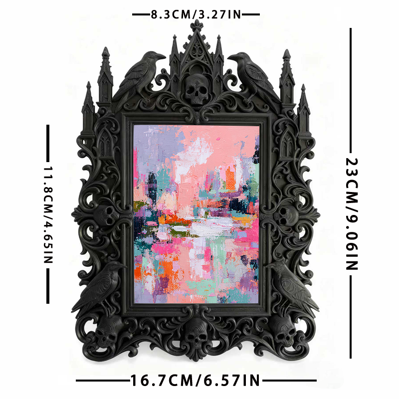 Must-have Gothic Dark-style Photo Frame | Ghost Themed Bed & Breakfast Decor, Photo Ornament, Wall/Table Dual-use, Cozy Waterproof Frame