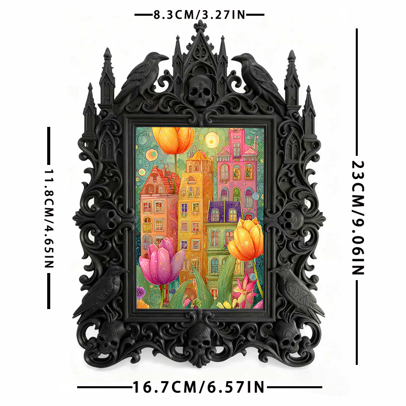 Must-have Gothic Dark-style Photo Frame | Paranormal Podcast Merch Table Decor, Photo Ornament, Wall/Table Dual-use, Brandable Waterproof Fr
