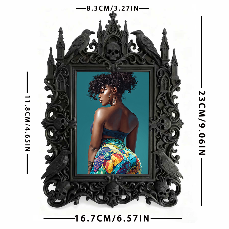 Sleek Gothic Dark-style Photo Frame | Gothic Soap Making Studio Decor, Photo Ornament, Dual-use Display, Clean Waterproof Frame