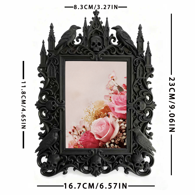 Exclusive Gothic Dark-style Photo Frame | Witchy Tarot Reading Party Decor, Photo Ornament, Dual-use Display, Mystic Waterproof Frame