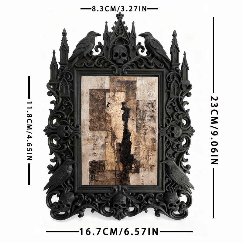 Rare Gothic Dark-style Photo Frame | Horror-themed Board Game Caf茅 Table Decor, Photo Ornament, Dual-use Display, Durable Plastic Frame