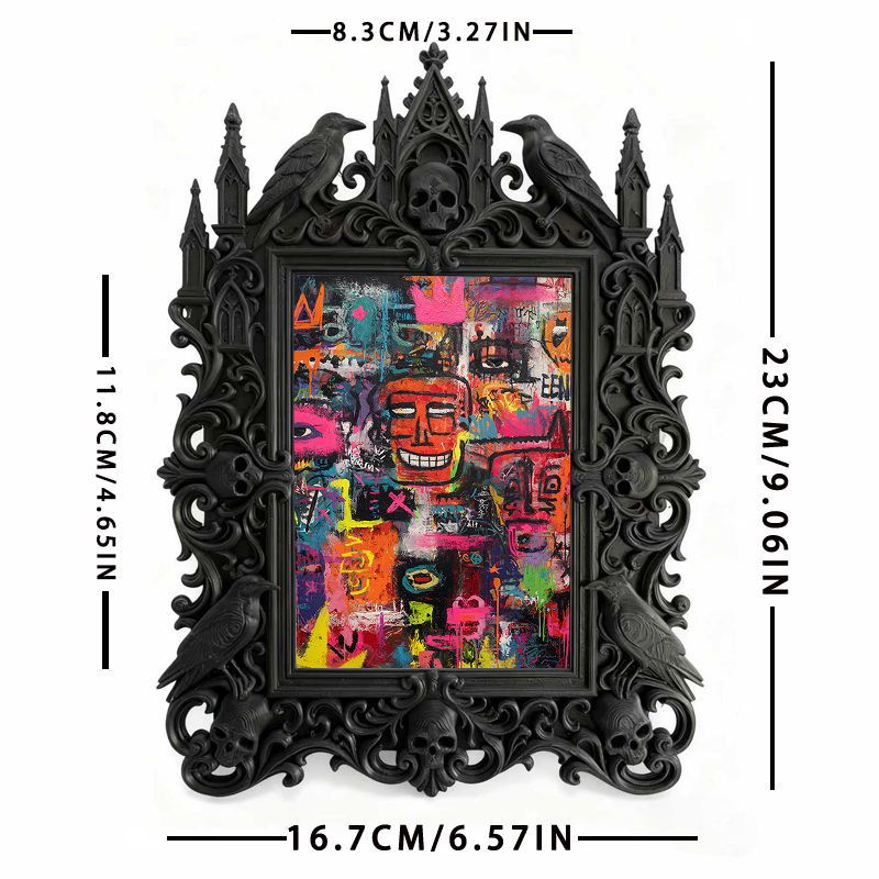 Stylish Gothic Dark-style Photo Frame | Paranormal Art Gallery Gift Shop Decor, Photo Ornament, Dual-use Display, Shockproof Frame