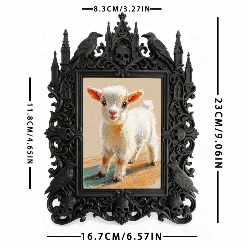 Bold Gothic Dark-style Photo Frame | Dark Academia Fountain Pen Repair Shop Decor, Photo Ornament, Wall-mountable & Tabletop, Minimalist Fra