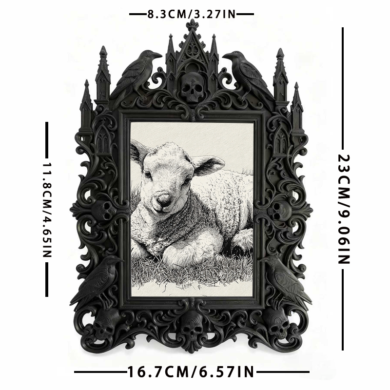 Stylish Gothic Dark-style Photo Frame | Ghost-themed Boutique Hotel Room Decor, Photo Ornament, Wall/Table Dual-use, Cozy Frame