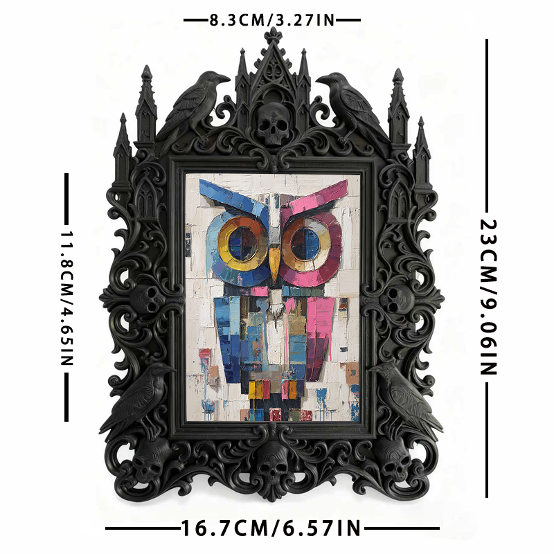 Bold Gothic Dark-style Photo Frame | Gothic Handmade Skincare Lab Decor, Photo Ornament, Dual-use Display, Non-toxic Frame