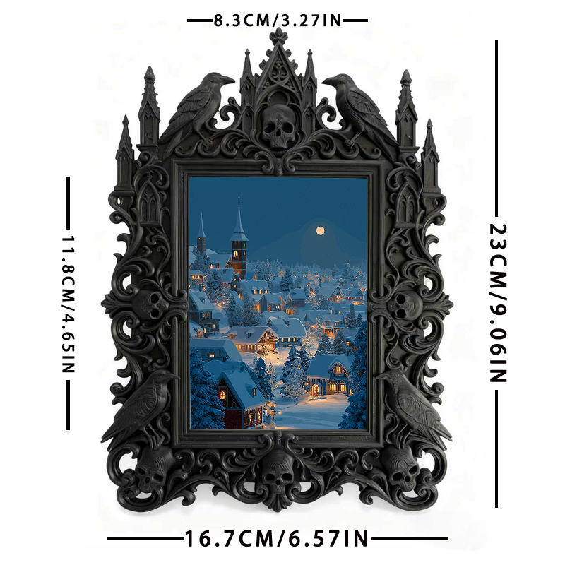 Rare Gothic Dark-style Photo Frame | Vampire Masquerade Ball Table Decor, Photo Ornament, Dual-use Display, Festive Frame