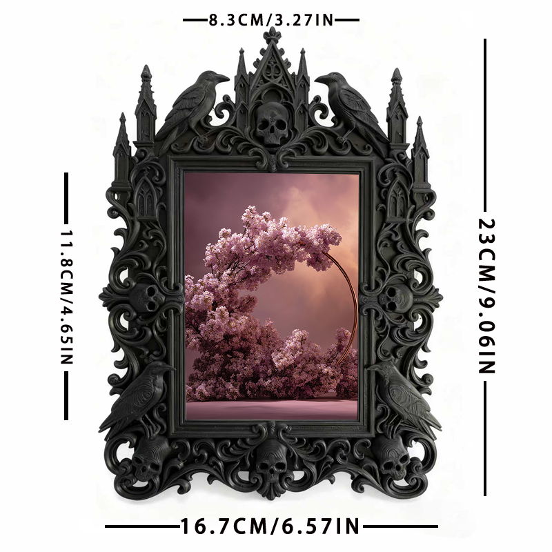 Classy Gothic Dark-style Photo Frame | Paranormal Podcast Merch Booth Decor, Photo Ornament, Wall/Table Dual-use, Brandable Frame