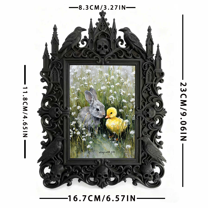 Limited-edition Gothic Dark-style Photo Frame | Dark Fantasy Miniature Terrain Shop Decor, Photo Ornament, Wall-mountable & Tabletop, Detail