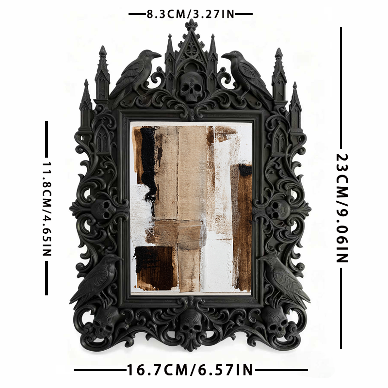Edgy Gothic Dark-style Photo Frame | Occult Tarot Card Illustration Shop Decor, Photo Ornament, Wall-mountable & Tabletop, Scratch-resistant