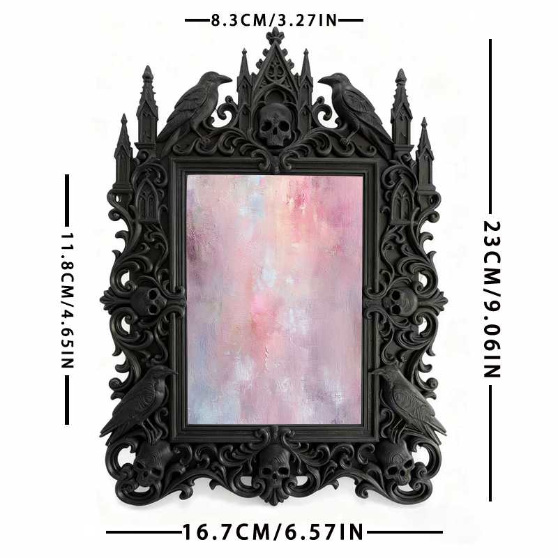Artisanal Gothic Dark-style Photo Frame | Witchy Herbal Soap Shop Decor, Photo Ornament, Wall-mountable & Tabletop, Relaxing Frame