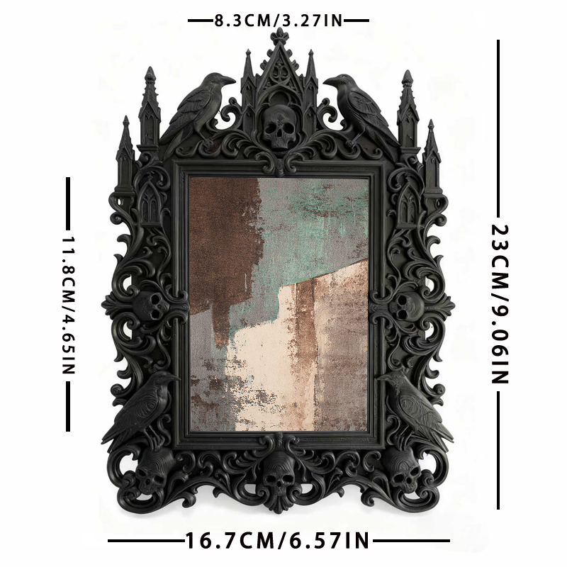 Rebellious Gothic Dark-style Photo Frame | Gothic Kids’ Witch Costume Room Decor, Photo Ornament, Wall/Table Dual-use, Child-safe Frame