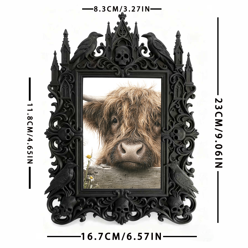 Artisanal Gothic Dark-style Photo Frame | Witchy Tarot Reading Kit Shop Decor, Photo Ornament, Dual-use Display, Mystic Frame