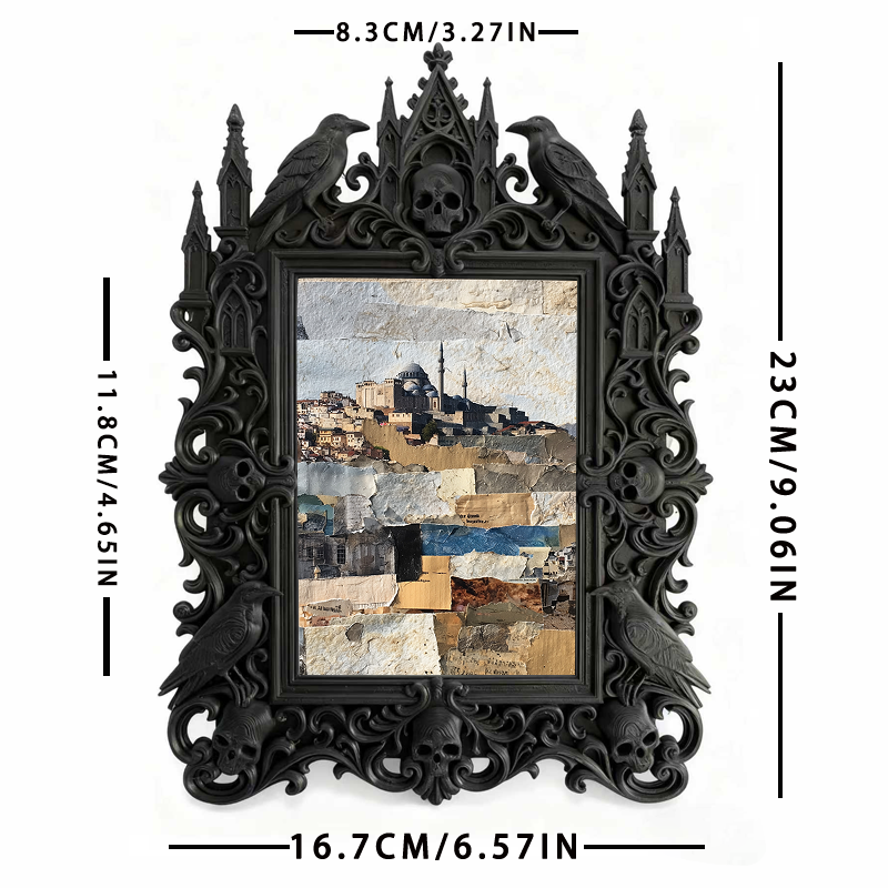 Sophisticated Gothic Dark-style Photo Frame | Ghost Tour Souvenir Stand Decor, Photo Ornament, Wall/Table Dual-use, Professional Frame