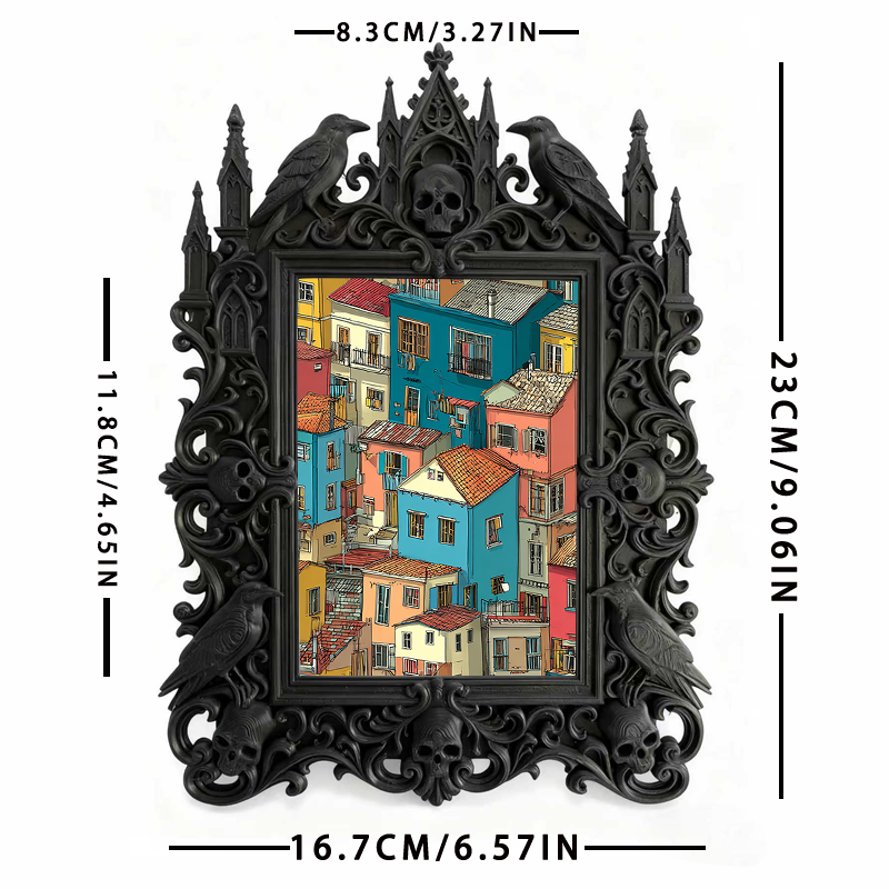 Sophisticated Gothic Dark-style Photo Frame | Paranormal Podcast Studio Decor, Photo Ornament, Wall-mountable & Tabletop, Elegant Frame
