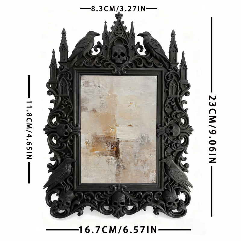 Rare Gothic Dark-style Photo Frame | Werewolf-themed Bar Decor, Photo Ornament, Wall/Table Dual-use, Rustic Frame