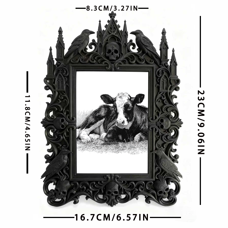 Unique Gothic Dark-style Photo Frame | Gothic Soap Making Studio Decor, Photo Ornament, Dual-use Display, Cute Frame