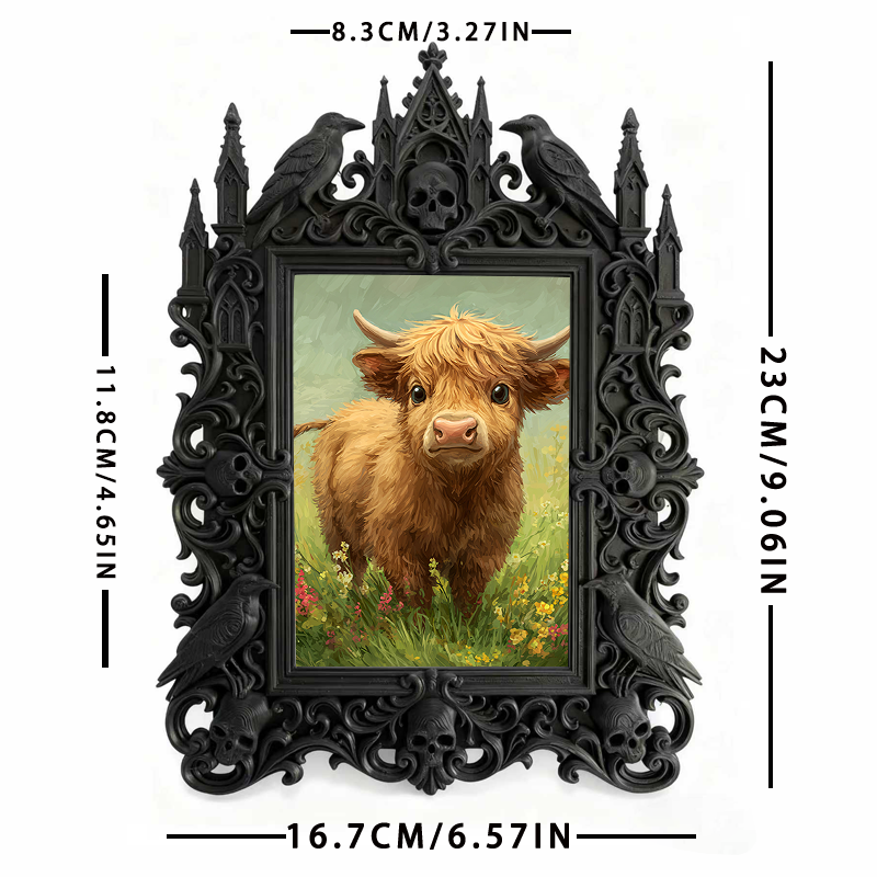 Trendy Gothic Dark-style Photo Frame | Horror Cosplay Photoshoot Prop, Photo Ornament, Wall-mountable & Tabletop, Lightweight Frame
