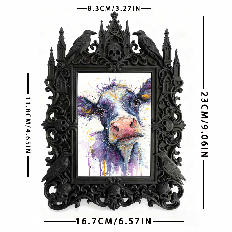 Exclusive Gothic Dark-style Photo Frame | Occult Manuscript Shop Decor, Photo Ornament, Wall-mountable & Tabletop, Collectible Frame
