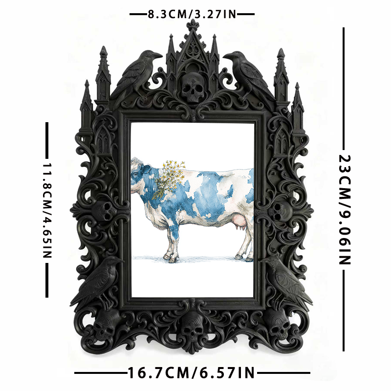Bestselling Gothic Dark-style Photo Frame | Horror Movie Themed Sleepover Decor, Photo Ornament, Wall/Table Dual-use, Eco-friendly Frame