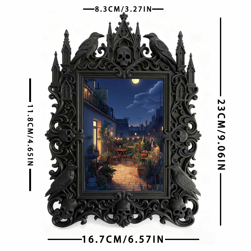 Collector-approved Gothic Dark-style Photo Frame | Horror Comic Book Signing Event Decor, Photo Ornament, Wall/Table Dual-use, Display-grade