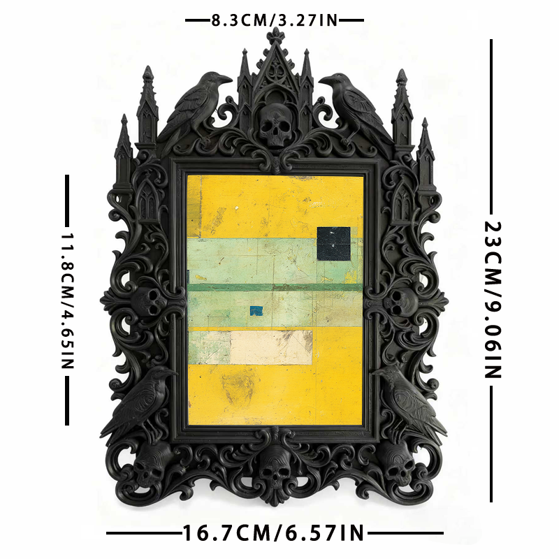 Refined Gothic Dark-style Photo Frame | Paranormal Investigator Office Decor, Photo Ornament, Wall-mountable & Tabletop, Elegant Frame