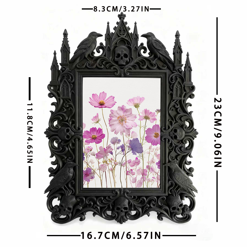 Blockbuster Gothic Dark-style Photo Frame | Ghost-themed Airbnb Living Room Decor, Photo Ornament, Wall-mountable & Tabletop, Plastic Frame