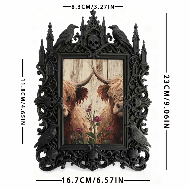 Edgy Gothic Dark-style Photo Frame | Horror Escape Room Character Wall Decor, Photo Ornament, Dual-use Display, Minimalist Frame