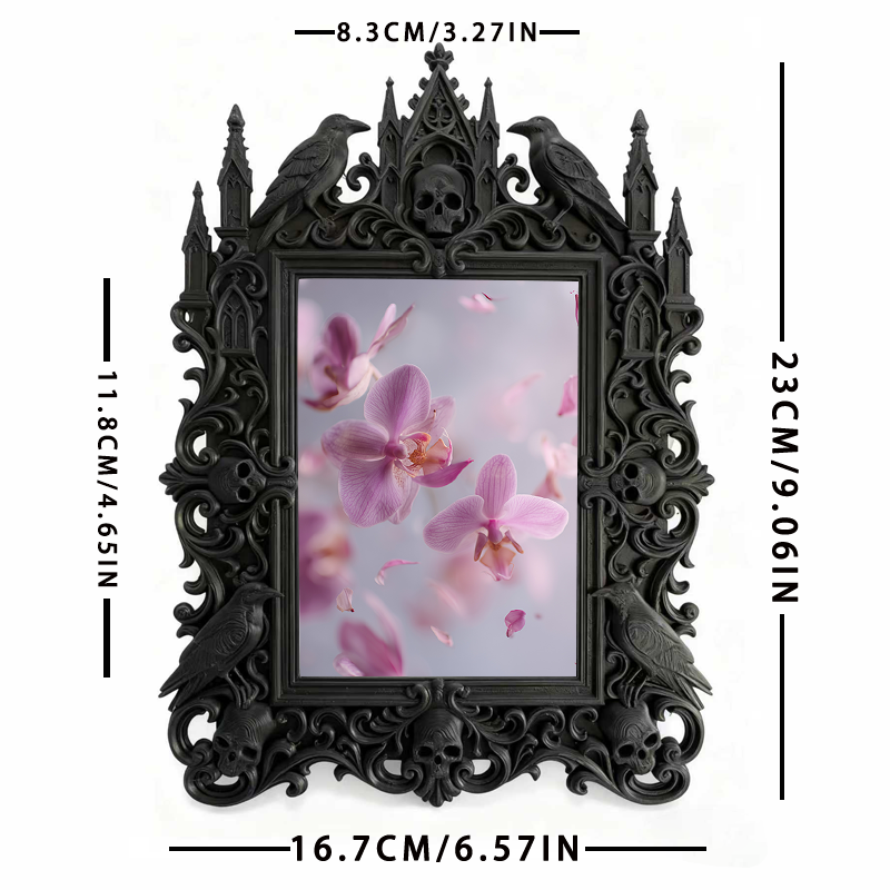 Luxe Gothic Dark-style Photo Frame | Dark Academia Bookbinding Workshop Decor, Photo Ornament, Wall-mountable & Tabletop, Practical Frame