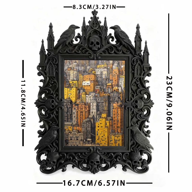 Standout Gothic Dark-style Photo Frame | Witchy Tarot Card Shop Window Decor, Photo Ornament, Wall-mountable & Tabletop, Portable Frame