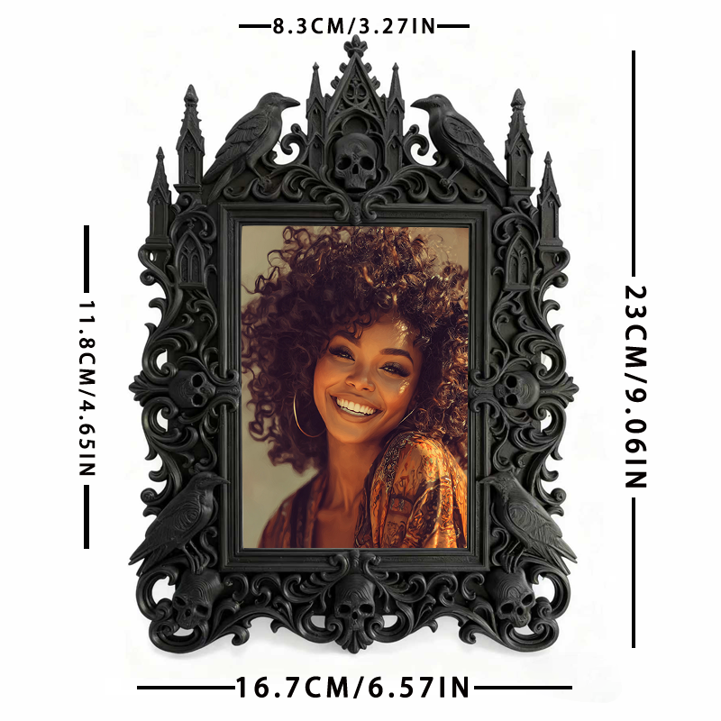 Star-pick Gothic Dark-style Photo Frame | Horror Themed Photo Booth Prop, Photo Ornament, Wall-mountable & Tabletop, Slim Frame