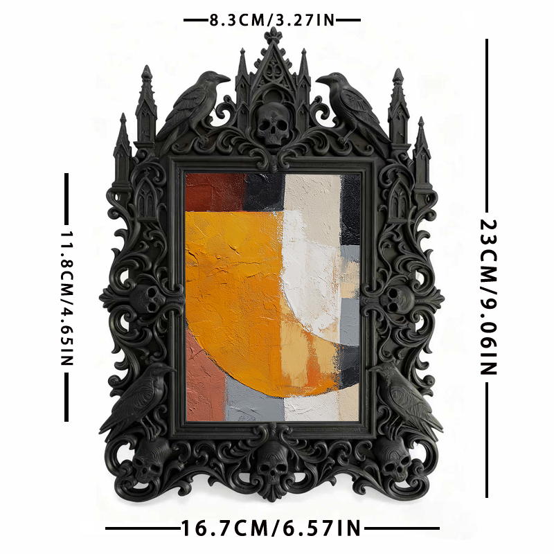 Must-grab Gothic Dark-style Photo Frame | Halloween Trick-or-Treat Photo Spot Decor, Photo Ornament, Wall-mountable & Tabletop, Lightweight