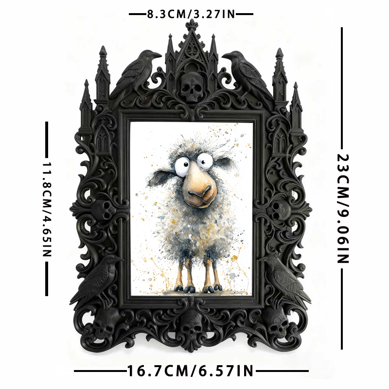 Stylish Gothic Dark-style Photo Frame | Gothic Lip Gloss Boutique Display, Photo Ornament, Wall-mountable & Tabletop, High-gloss Frame