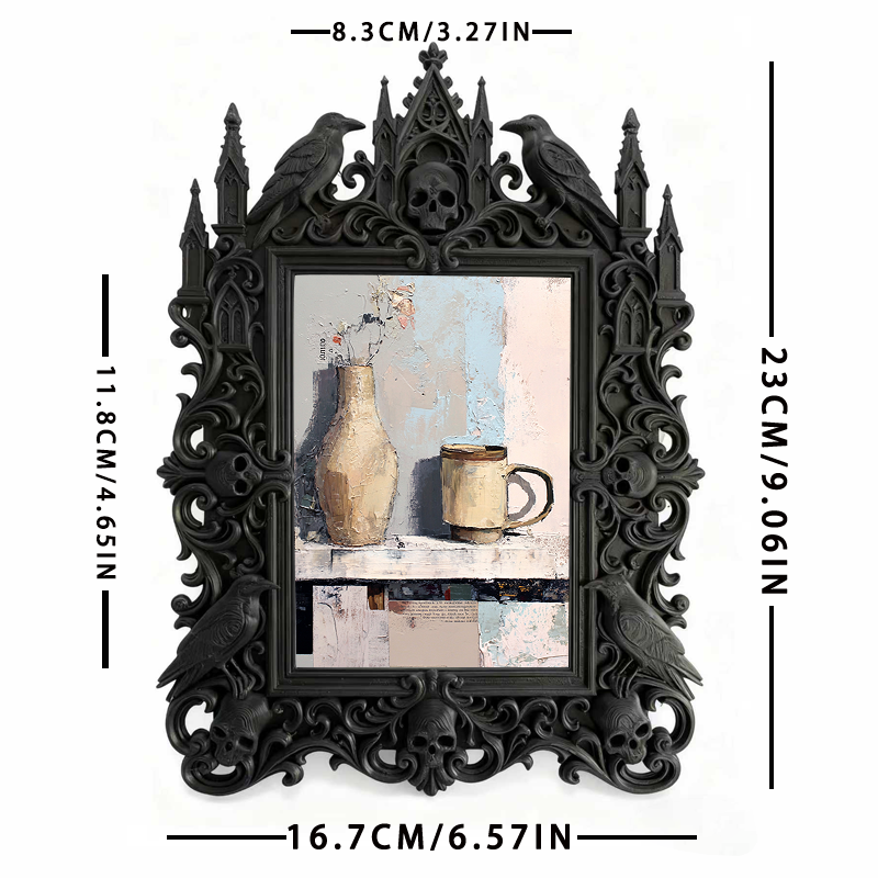 Rare Gothic Dark-style Photo Frame | Vampire LARP Castle Bedroom Decor, Photo Ornament, Wall/Table Dual-use, Artistic Frame