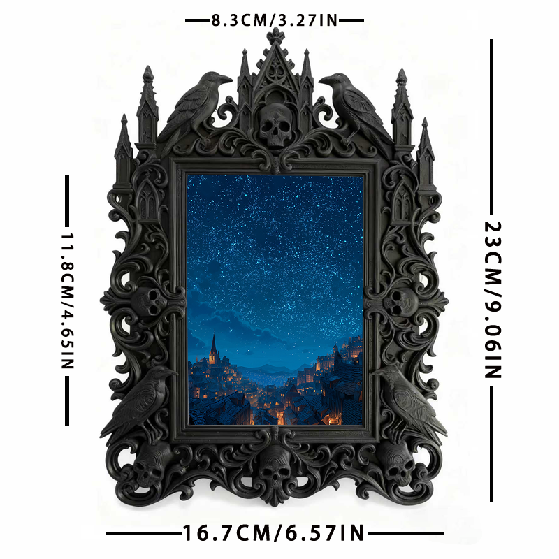 Highly-coveted Gothic Dark-style Photo Frame | Witchy Crystal Pendant Shop Decor, Photo Ornament, Wall-mountable & Tabletop, Scratch-resista