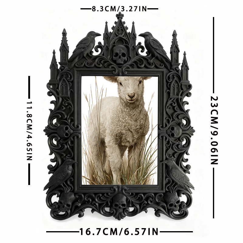 Fan-obsessed Gothic Dark-style Photo Frame | Halloween Haunted Mansion Photo Booth Decor, Photo Ornament, Wall-mountable & Tabletop, Lightwe