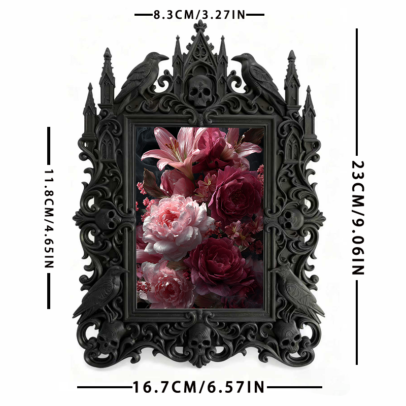 Customer-raved Gothic Dark-style Photo Frame | Vampire Themed Birthday Dinner Decor, Photo Ornament, Dual-use Display, Sturdy Frame