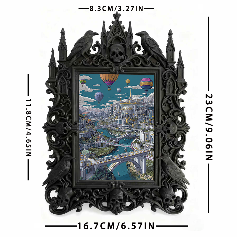 Limited-quantity Gothic Dark-style Photo Frame | Occult Herbalism Book Shop Decor, Photo Ornament, Wall-mountable & Tabletop, Collectible Fr