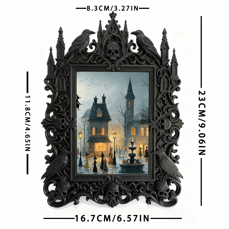 Fast-moving Gothic Dark-style Photo Frame | Gothic Dark Roast Coffee Shop Decor, Photo Ornament, Dual-use Display, Retro Plastic Frame